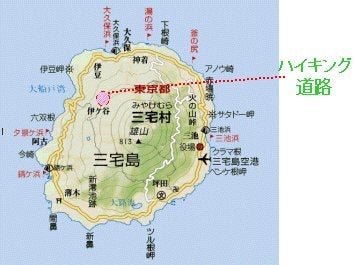 伊ケ谷地区から雄山に登るハイキング道路の地図