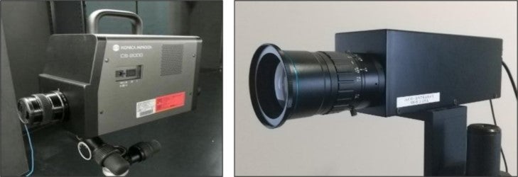 単一点分光放射輝度計（左）と二次元分光放射輝度計（右）の画像